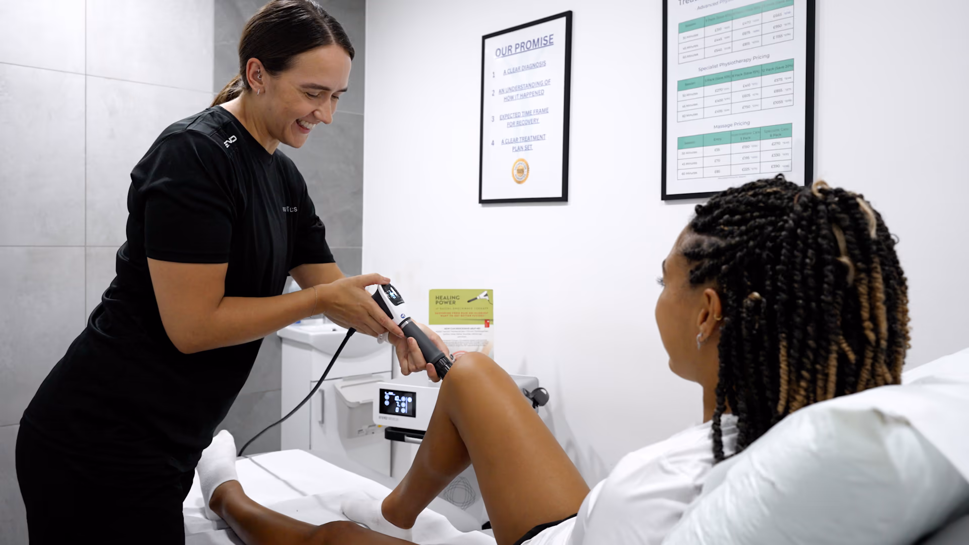Shockwave therapy in progress